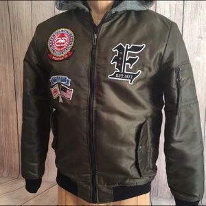 Marc Ecko Hoody Bomber OD Small